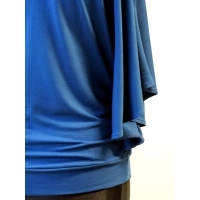 Bluzeczka Diana z pięknymi falbaniastymi rękawami - niebieski indygo